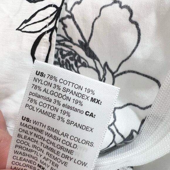 White House Black Market Poplin Top Womens Jasmine White 4 Ruched Sleeve Tie NEW - Picture 8 of 12